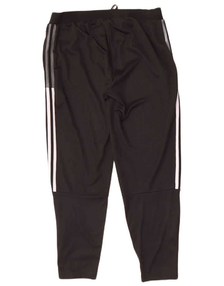 Calça de treino feminina Adidas UK 16/18 grande poliéster preto
