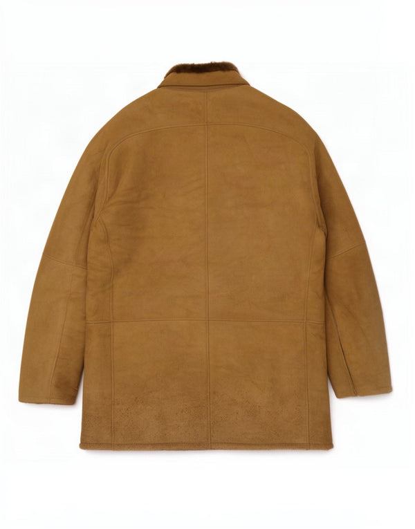 Jaqueta masculina vintage de shearling IT 50 grande marrom