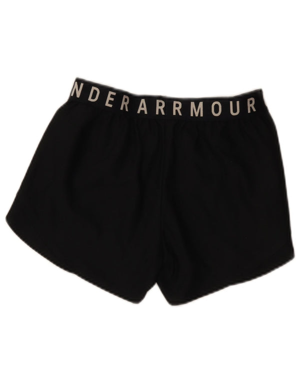 Shorts esportivos femininos Under Armour Heat Gear Graphic UK 6 XS preto poliéster