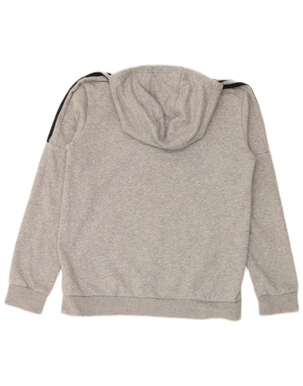 ADIDAS Meninos Graphic Hoodie Jumper 13-14 Anos Cinza Algodão