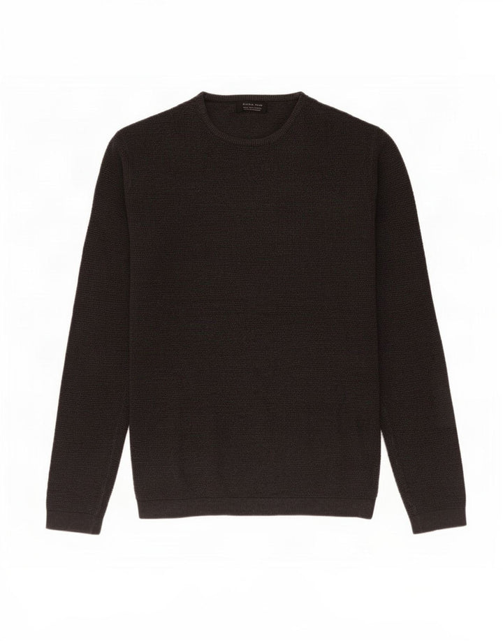 Zara Suéter masculino com gola redonda pequeno cinza