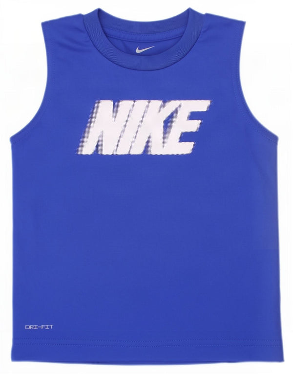 Colete gráfico Nike Boys Dri Fit Top 2-3 anos azul poliéster
