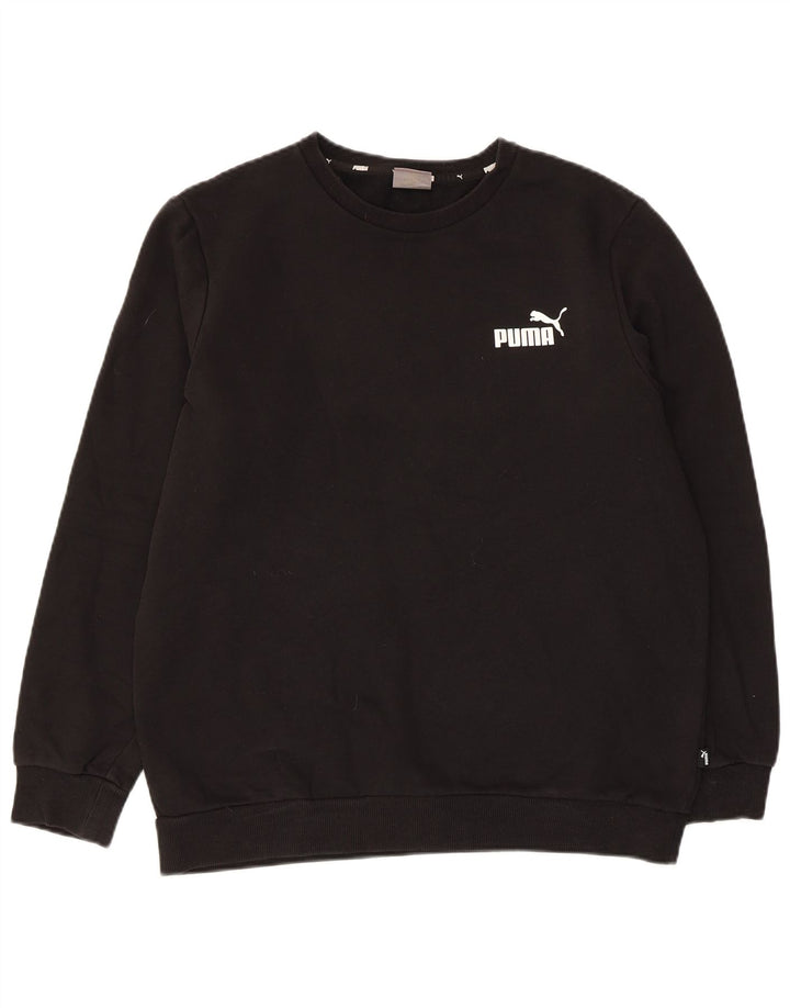 Puma moletom masculino jumper médio algodão preto