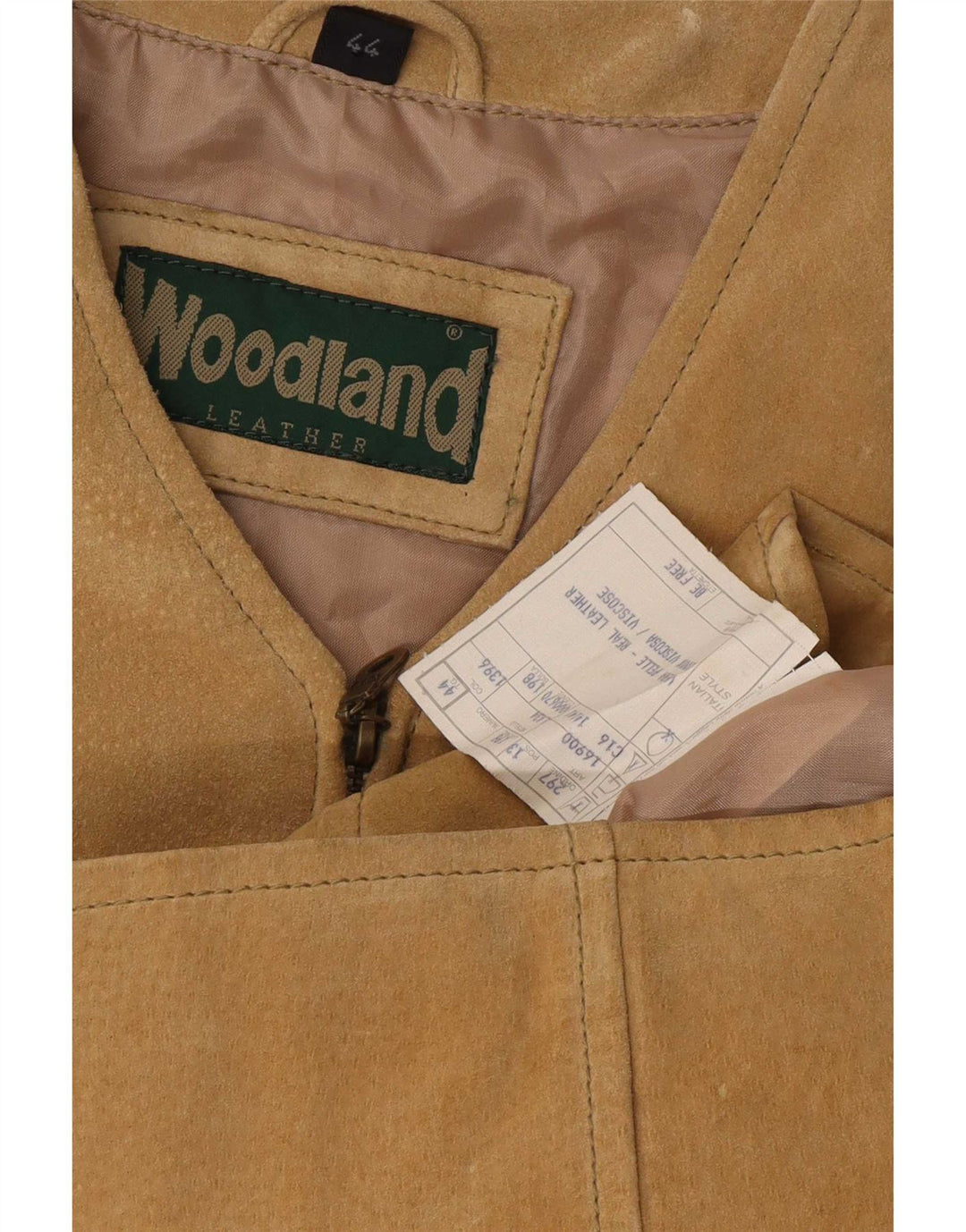 Colete feminino de camurça Woodland IT 44 couro bege médio