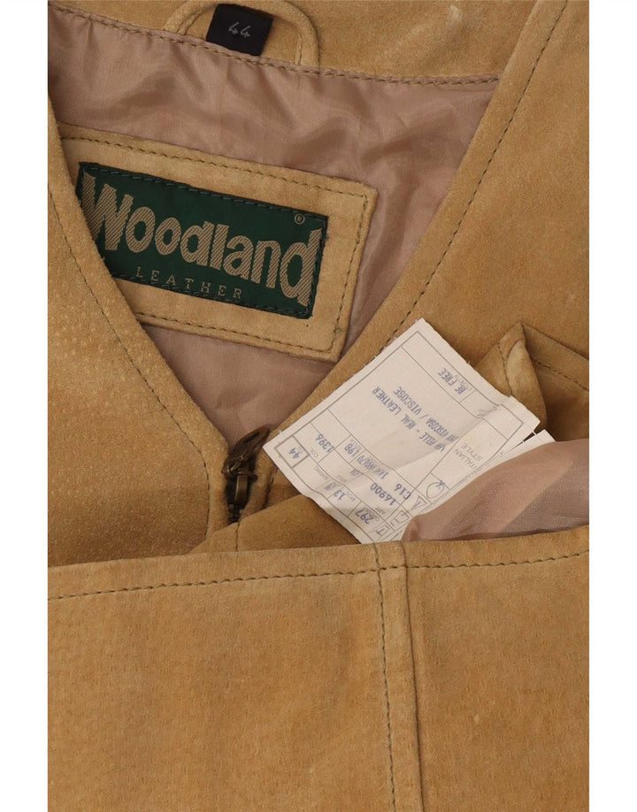 Colete feminino de camurça Woodland IT 44 couro bege médio