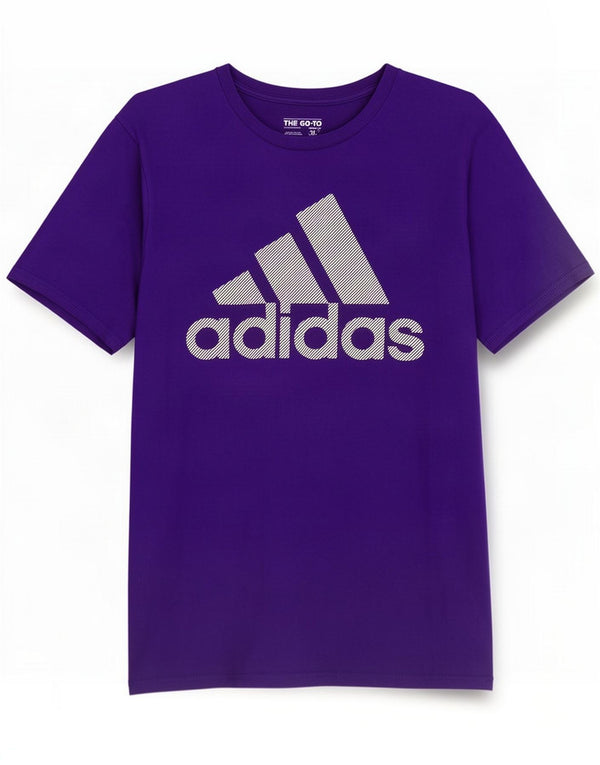Adidas Mens Graphic T-Shirt Top Médio Algodão Roxo