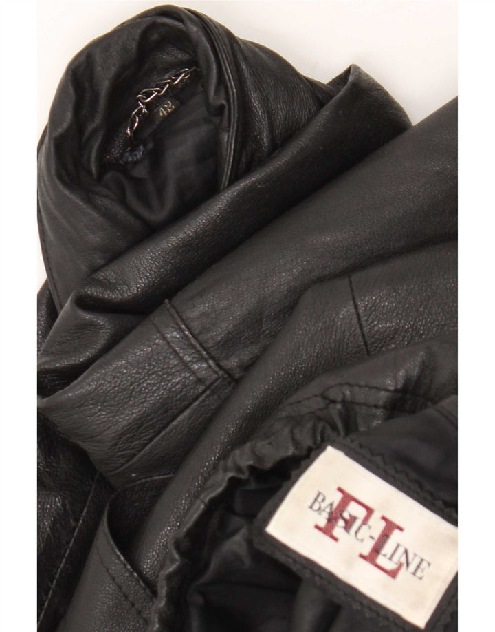 Jaqueta de couro masculina vintage UK 42 XL preta