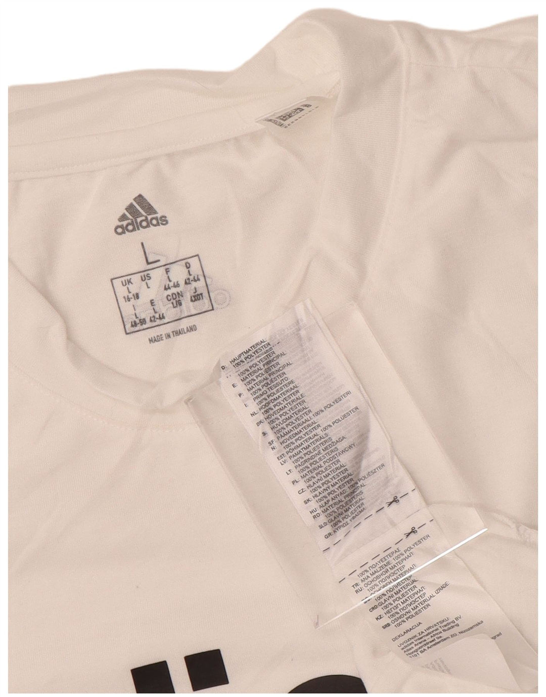 ADIDAS Womens Graphic Vest Top UK 16/18 Grande Branco Poliéster