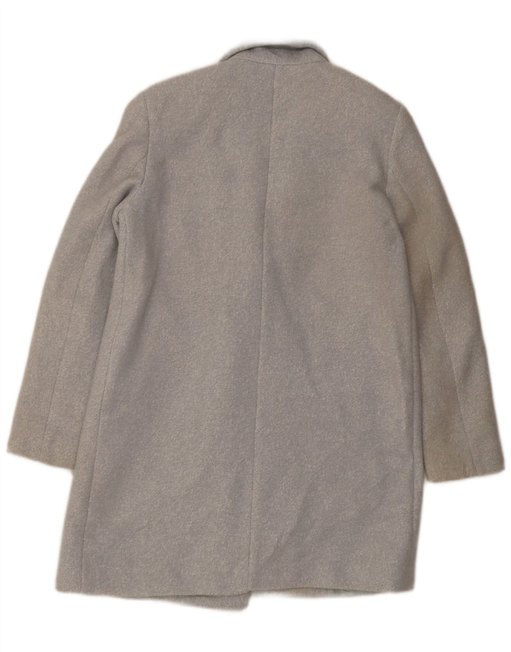 Zara Casaco feminino oversized com peito duplo Reino Unido 6 XS azul manchado