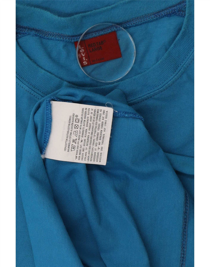 Top gráfico masculino Levi's manga comprida grande algodão colorblock azul