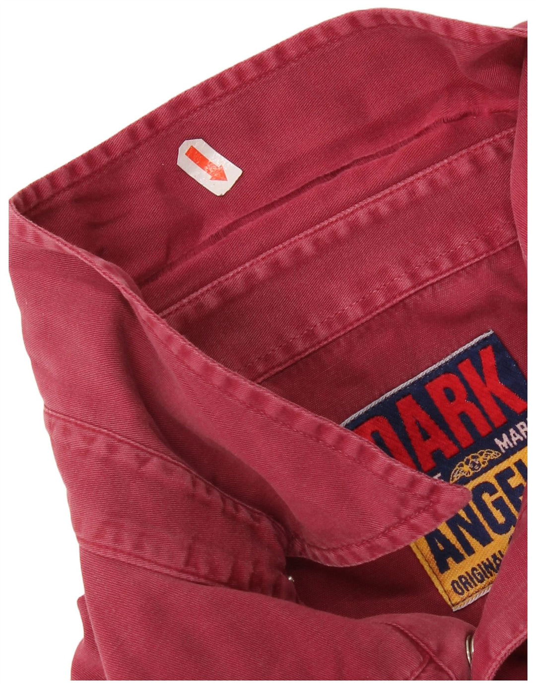 Camisa ocidental masculina vintage XL algodão Borgonha