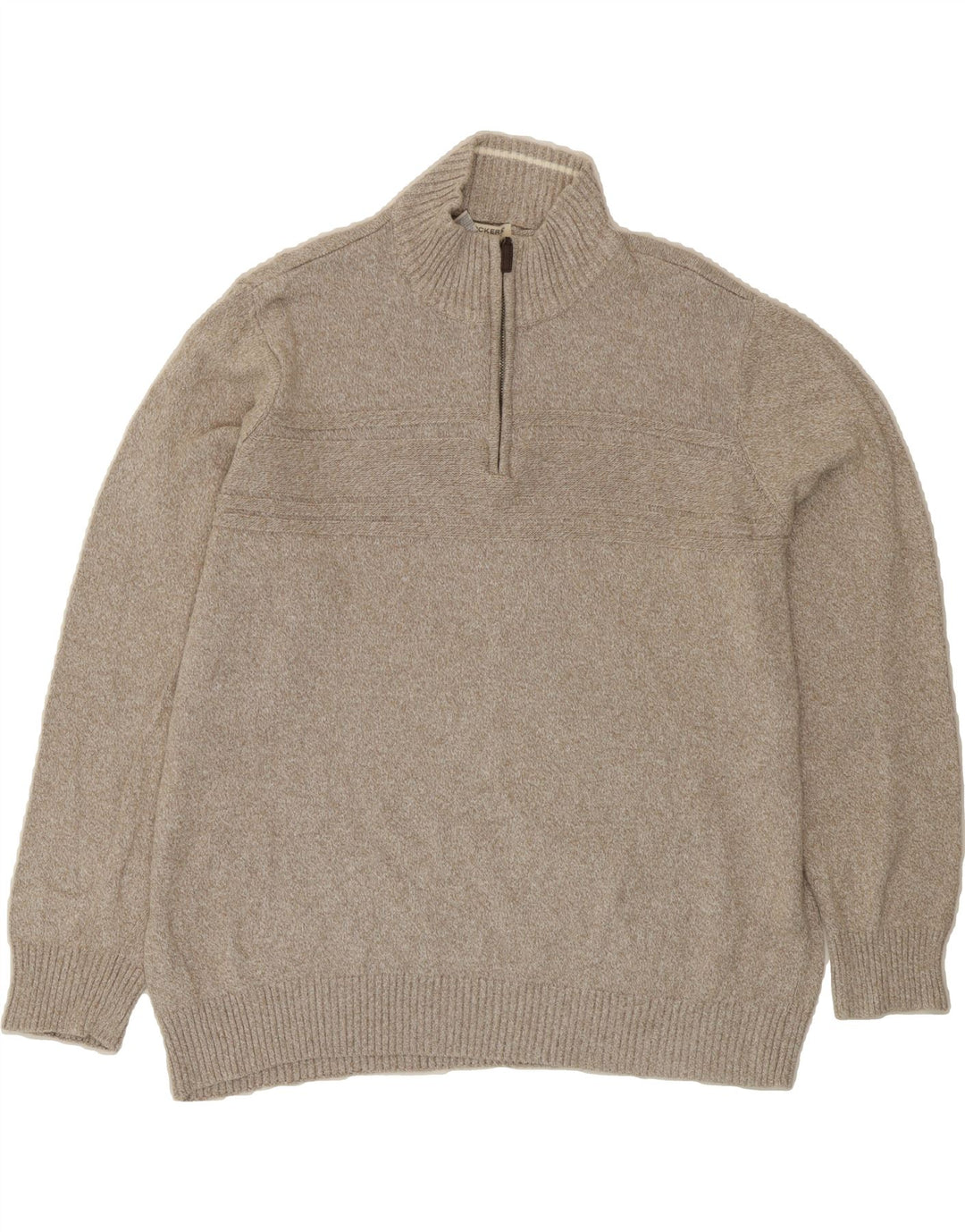 DOCKERS Mens Zip Neck Jumper Sweater 2XL Grey Cotton Vintage Dockers and Second-Hand Dockers from Messina Hembry 