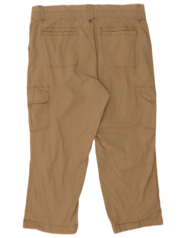 Calça cargo capri feminina Lee US 14 grande W32 L22 algodão bege