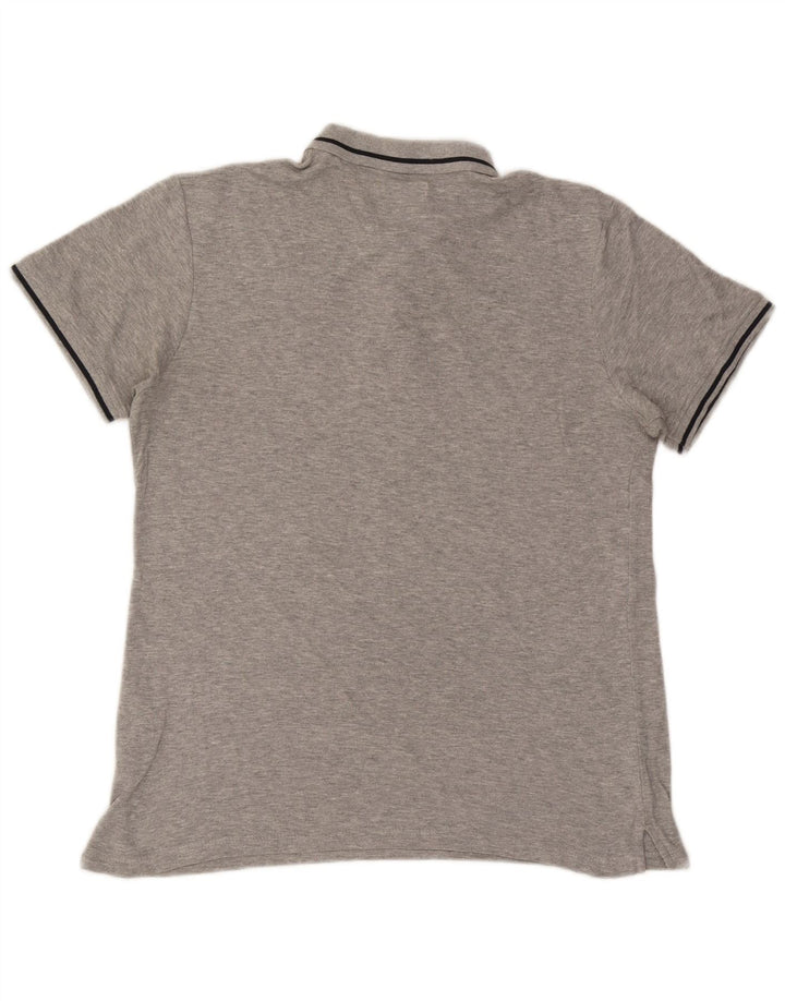 Camisa polo masculina Jack & Jones de algodão manchado cinza médio