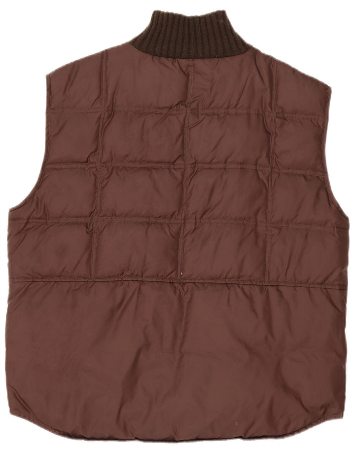 Colete acolchoado masculino vintage UK 40 grande marrom