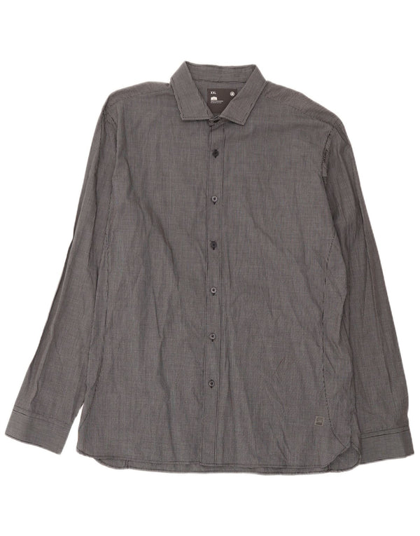 Camisa masculina G-Star 2XL algodão guingão cinza