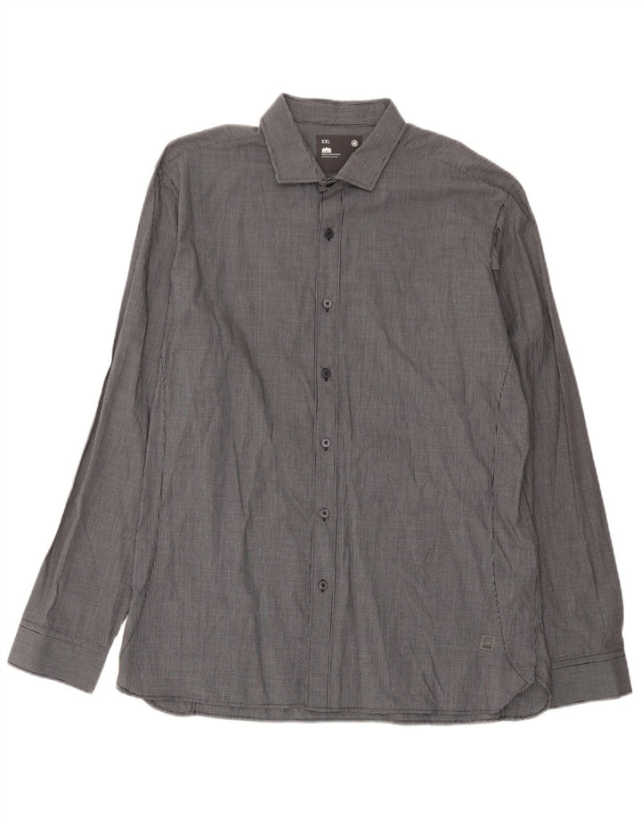 Camisa masculina G-Star 2XL algodão guingão cinza
