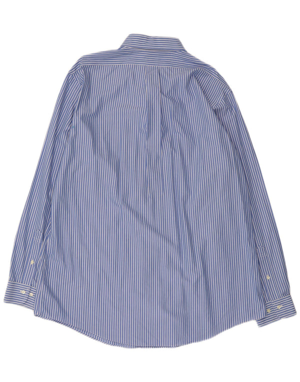 Camisa Brooks Brothers masculina Regent tamanho 17 1/2 XL algodão listrado azul