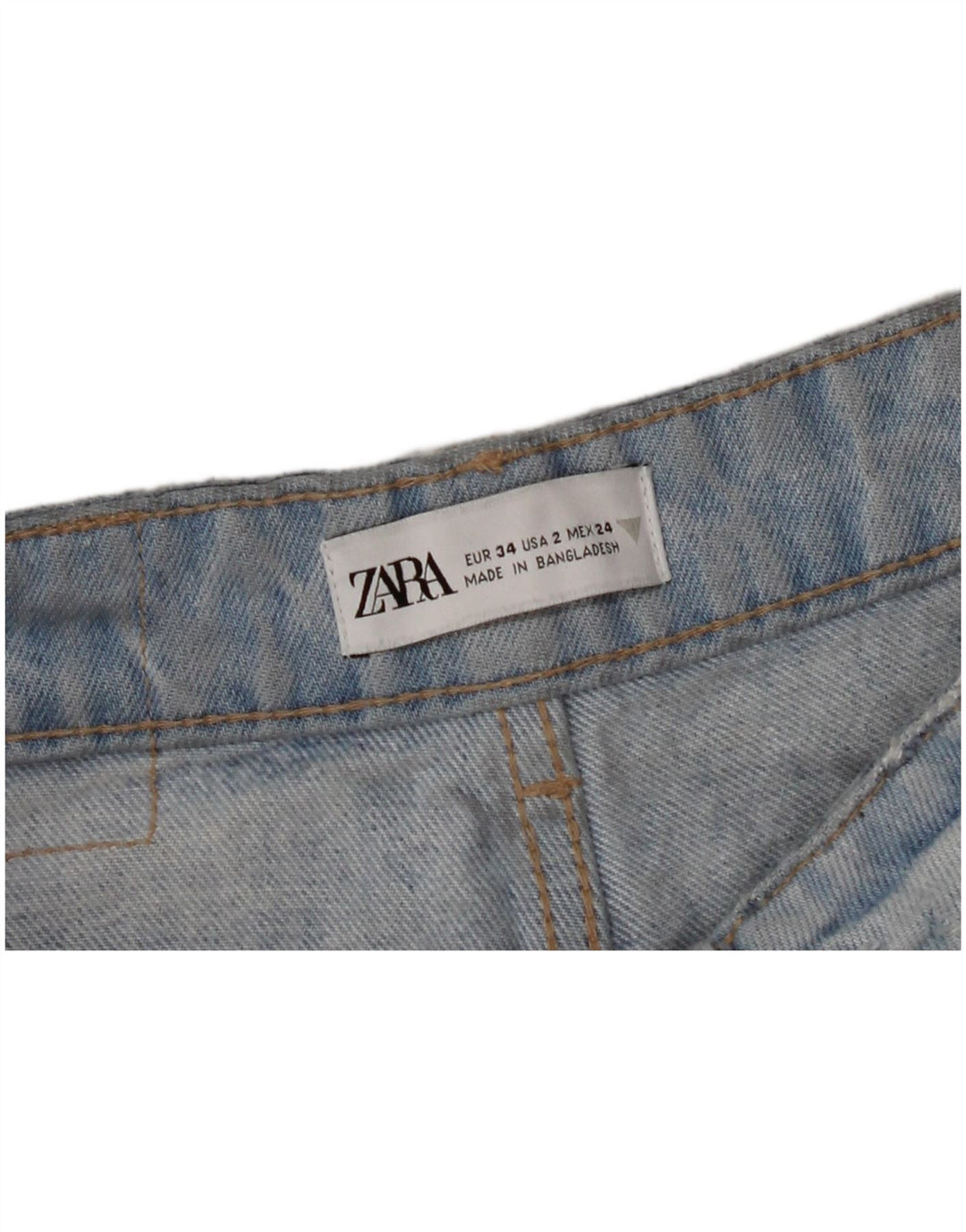 ZARA Jeans retos femininos EU 34 2XS W24 L26 azul algodão