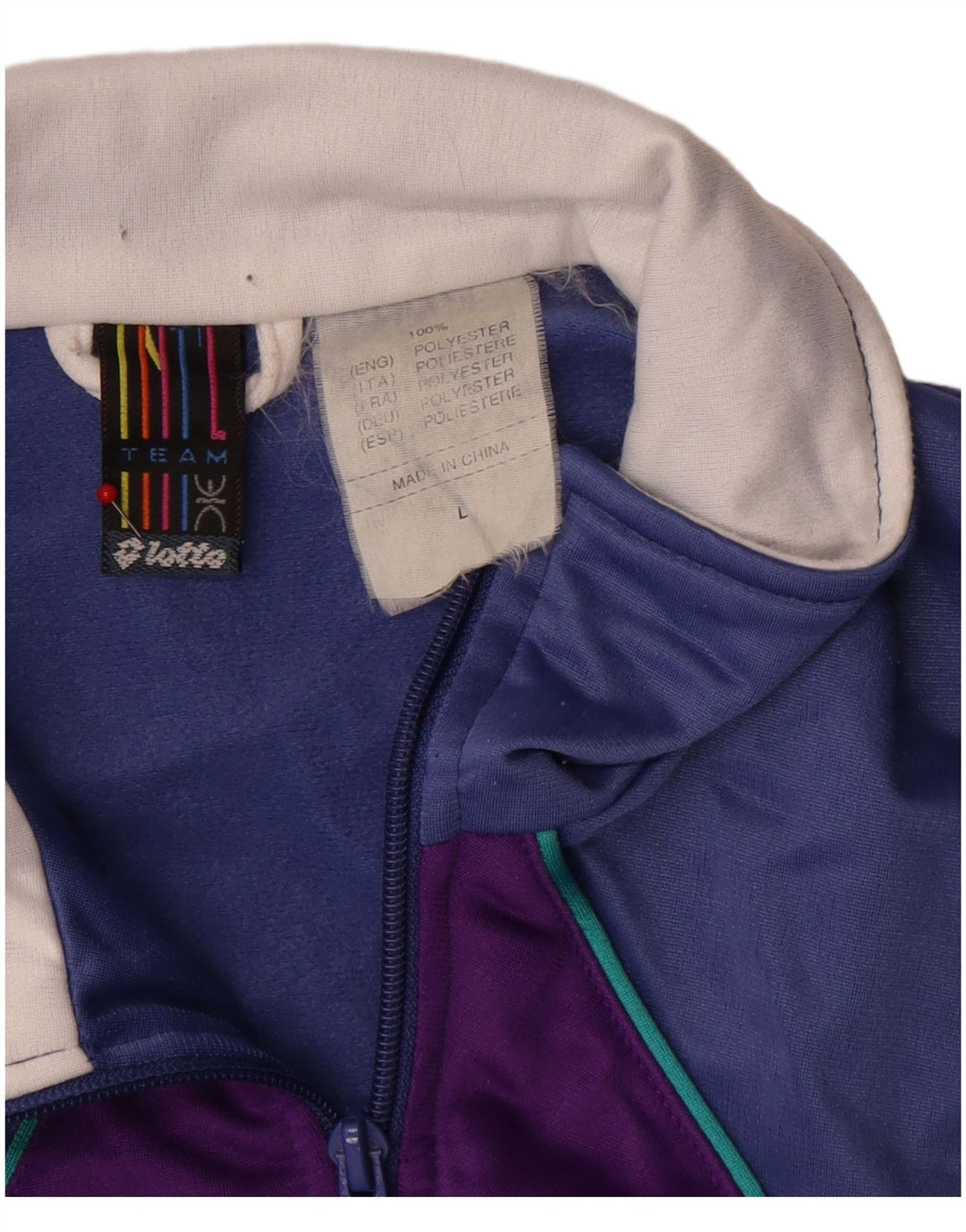 Lotto Mens Treino Top Jaqueta Grande Azul Colorblock Poliéster