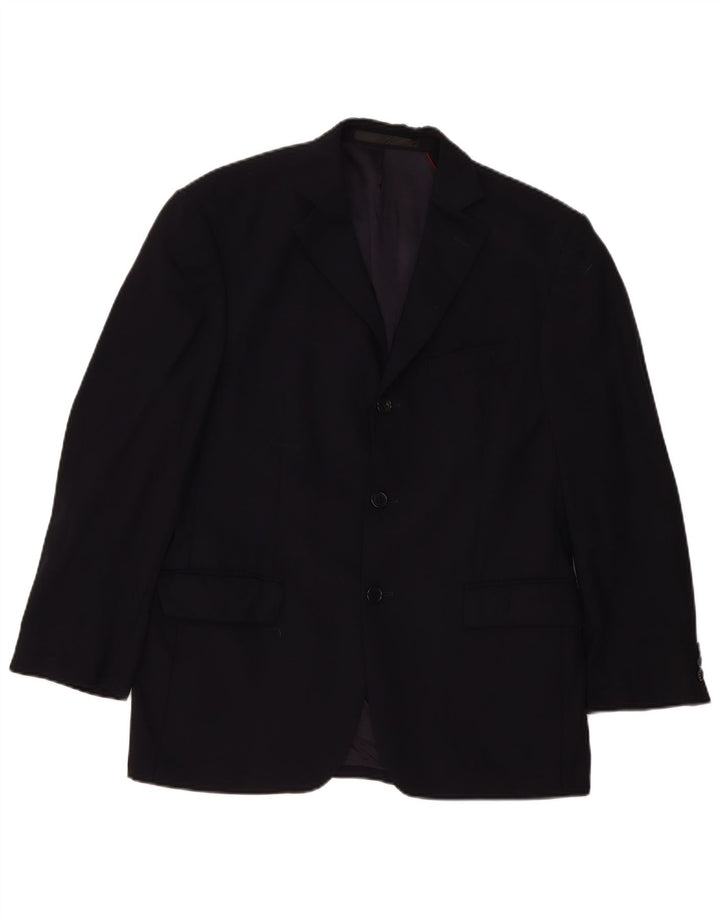 Jaqueta blazer masculina de 3 botões Marks & Spencer Reino Unido 38 médio azul marinho nova lã