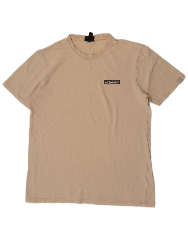 Camiseta feminina Ellesse UK 16 grande algodão bege