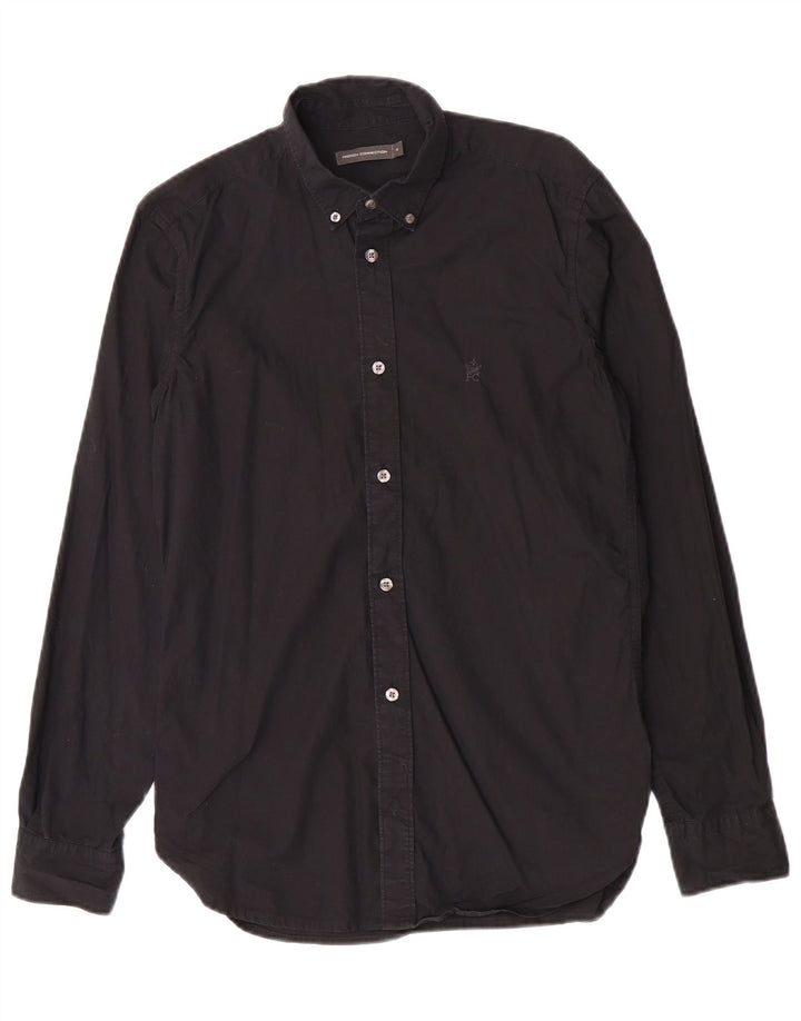 Camisa masculina French Connection pequena de algodão preto
