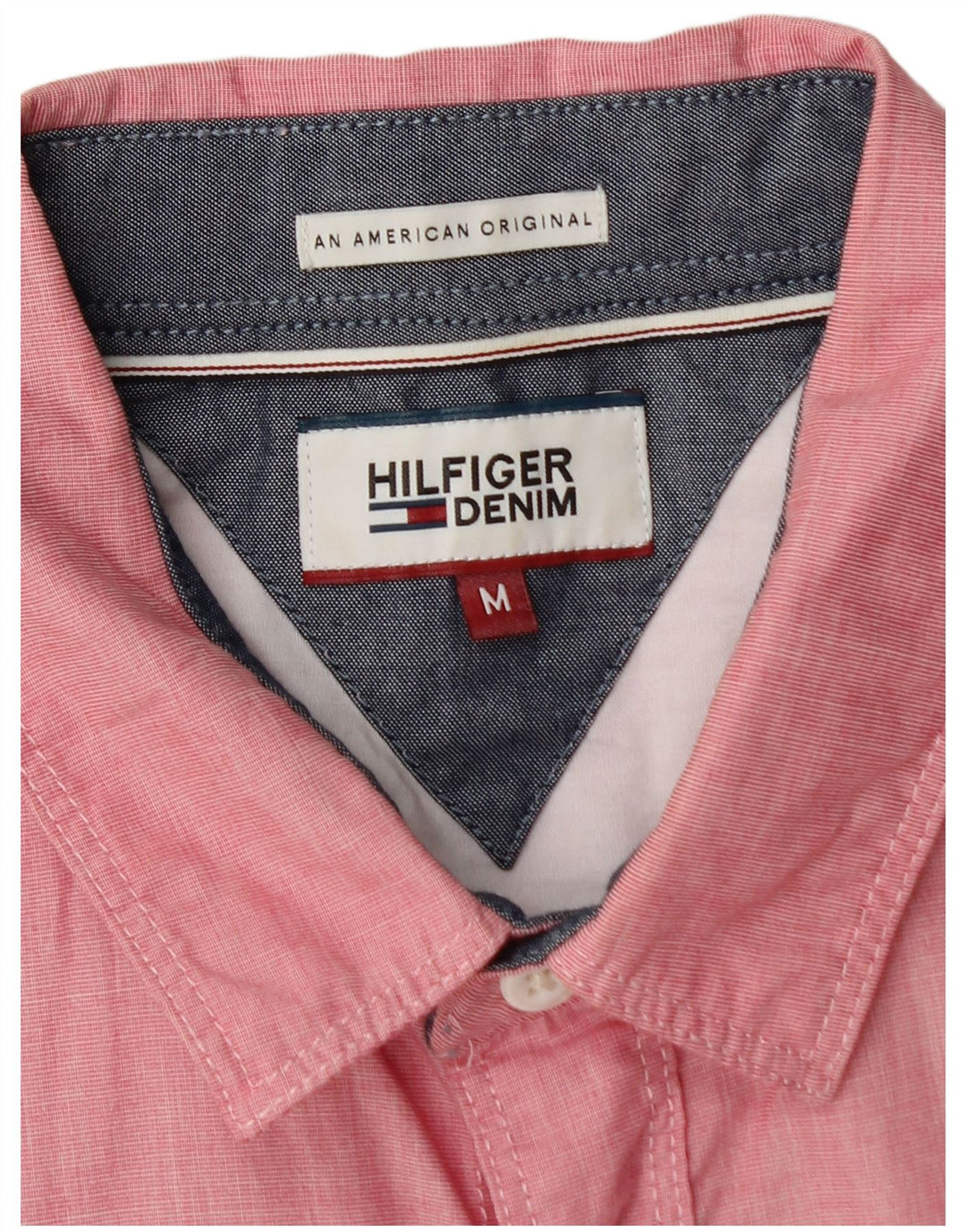 Camisa masculina TOMMY HILFIGER médio algodão rosa