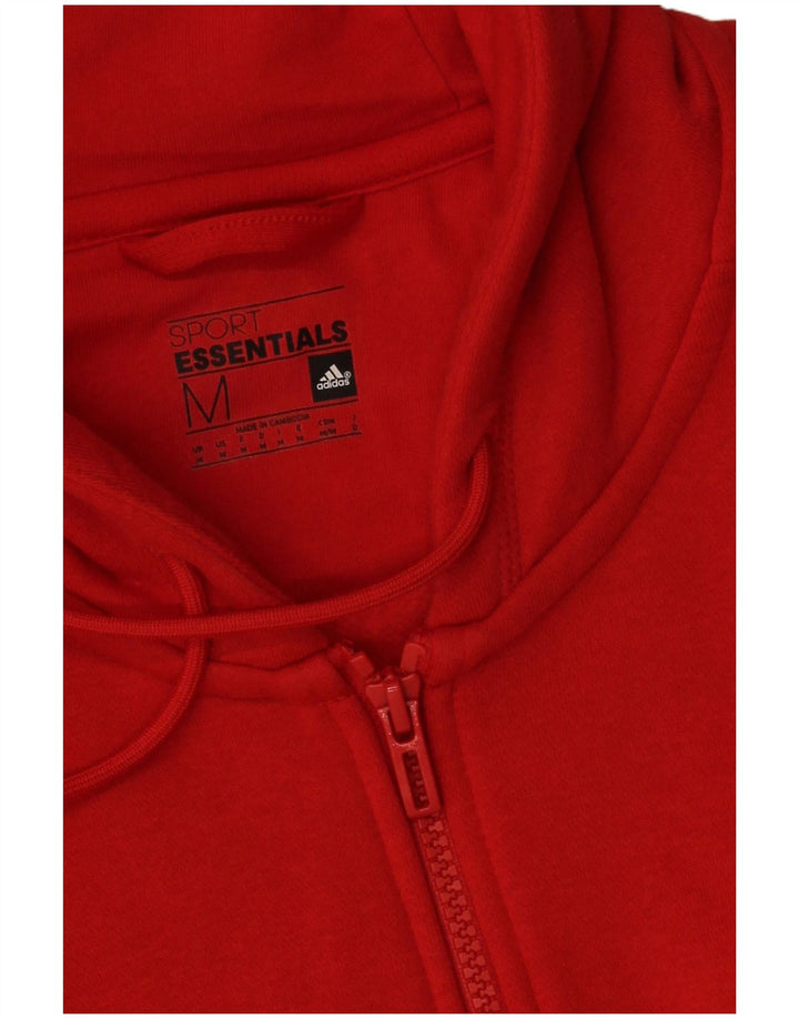 Adidas masculino zip moletom com capuz médio algodão vermelho