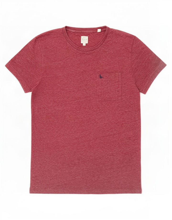 Camiseta masculina Jack Wills Top médio algodão manchado Borgonha