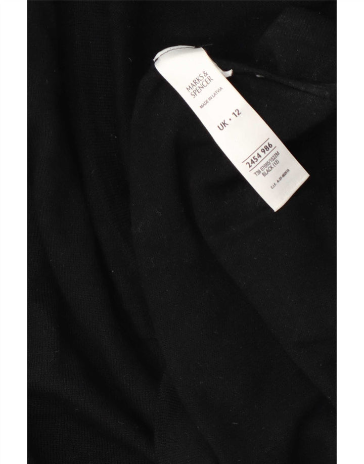 Suéter cardigã feminino Marks & Spencer Regular Fit Reino Unido 12 lã preta média