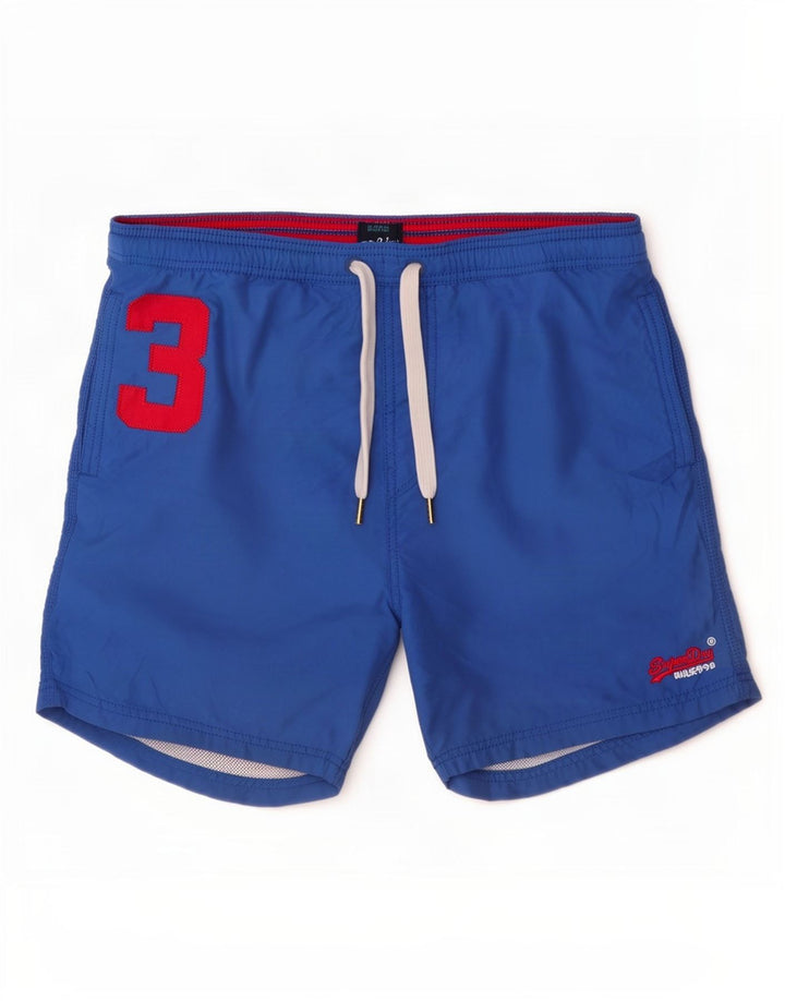 Shorts de natação masculino Superdry Graphic grande poliéster azul