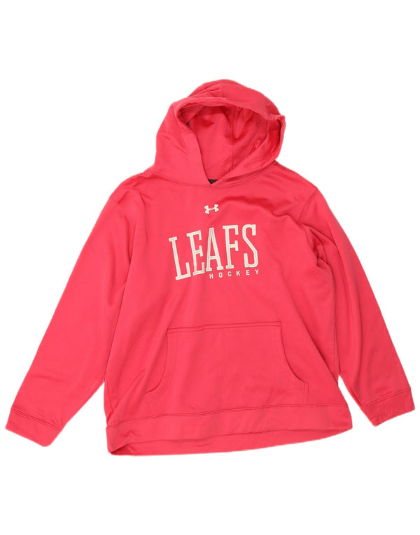 Under Armour Girls Leafs Hockey moletom com capuz solto 13-14 anos XL rosa