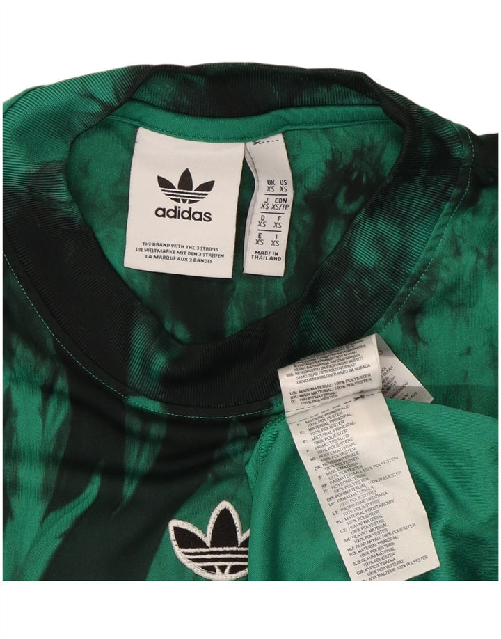 Adidas Mens Camiseta Top XS Verde Tie Dye Poliéster