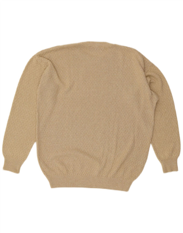 Il Granchio Suéter masculino com gola redonda grande bege