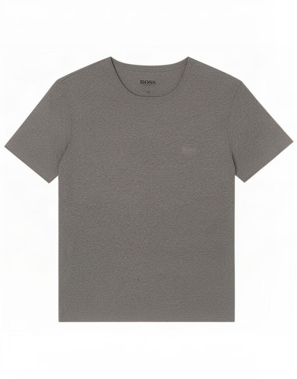 Camiseta masculina Hugo Boss manga curta regular top grande algodão manchado cinza
