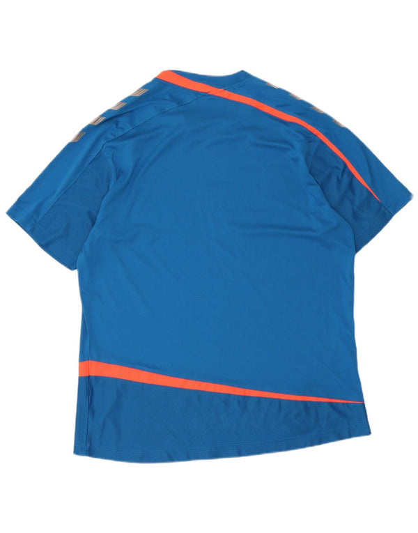Hummel Camiseta masculina gráfica grande listrada azul
