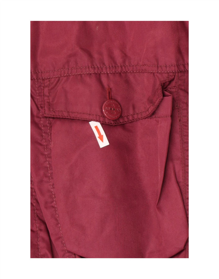 Jaqueta bomber acolchoada masculina vintage Reino Unido 38 médio Borgonha Nylon