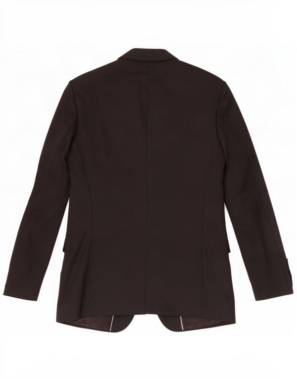 Jaqueta blazer masculina Cerruti 1881 com 2 botões Reino Unido 40 grande lã virgem preta