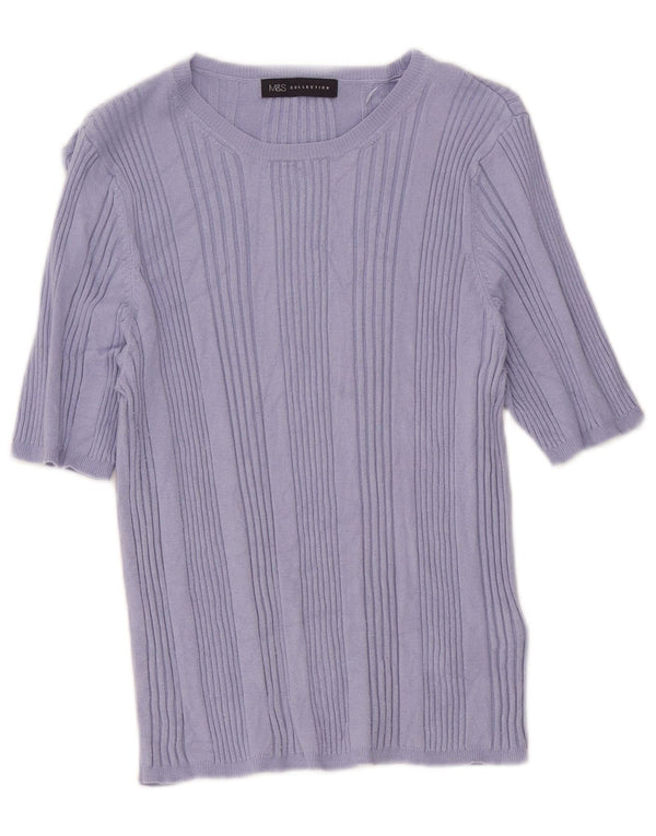 Camiseta feminina Marks & Spencer UK 16 grande viscose roxa