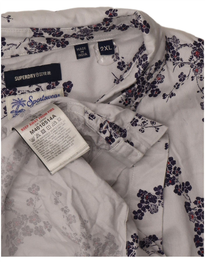 Camisa masculina de manga curta Superdry 2XL cinza floral modal