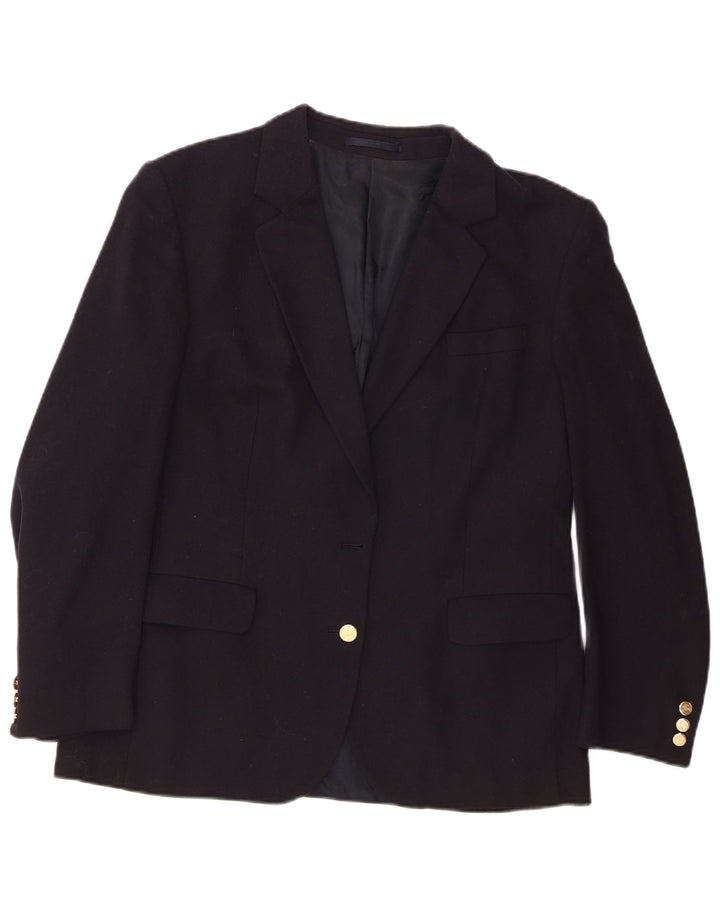 Jaqueta blazer feminina de 1 botão Burberrys Reino Unido 12 lã azul marinho médio