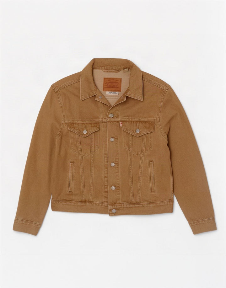 Jaqueta jeans masculina Levi's UK 36 algodão bege pequeno