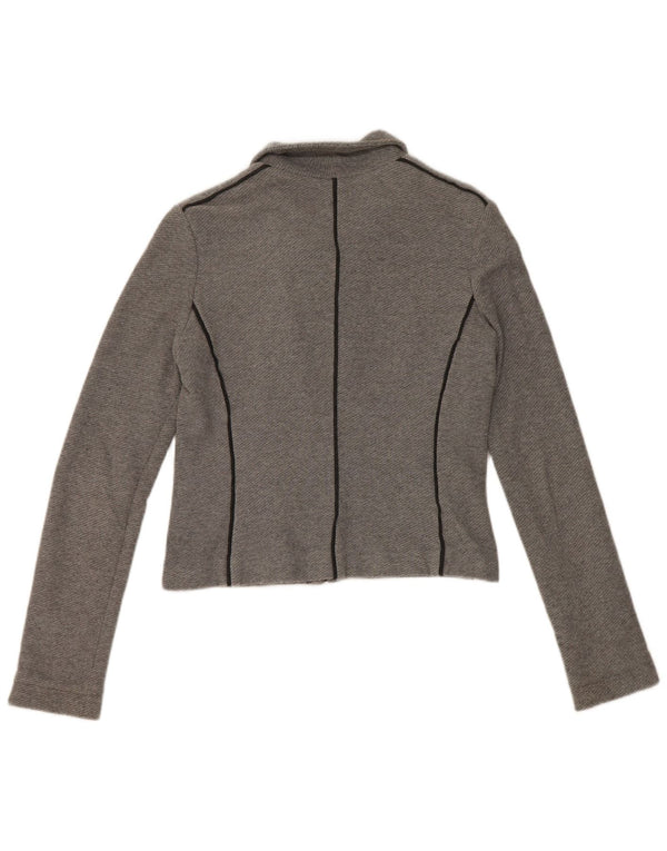 Jaqueta bomber feminina Pinko UK 12 algodão cinza médio