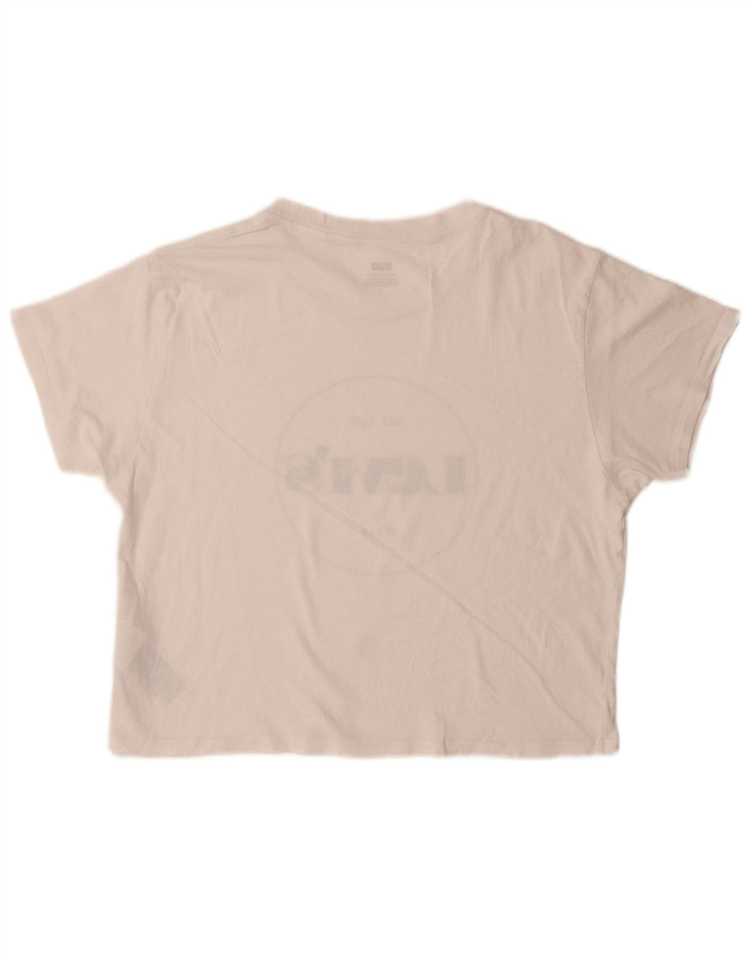 Camiseta feminina gráfica Levi's UK 14 algodão branco médio