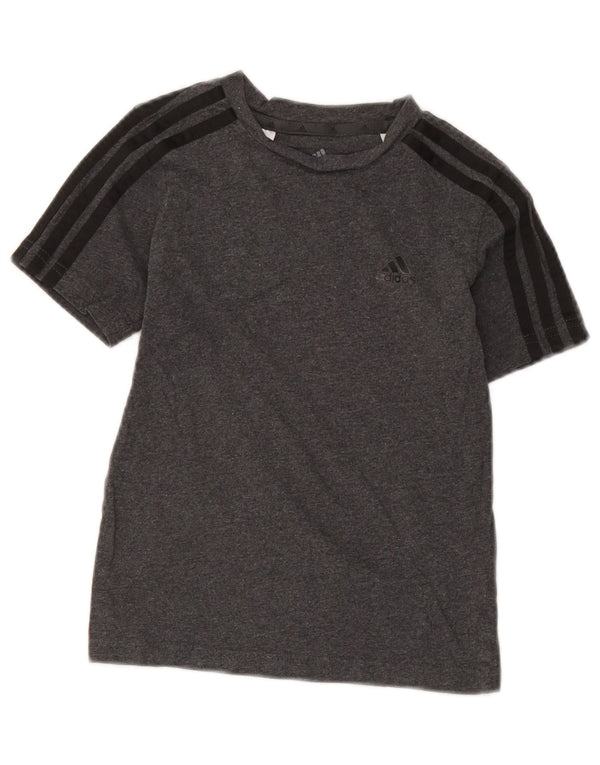 Camiseta Adidas Meninos 7-8 Anos Cinza Algodão Flecked