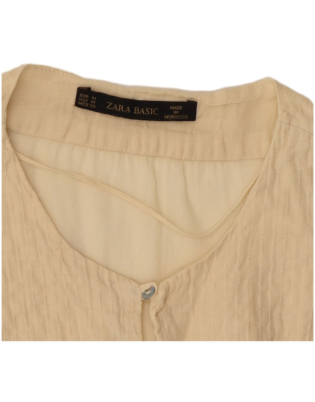 Blusa feminina ZARA UK 14 médio bege