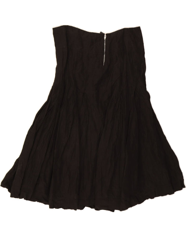 Saia larga feminina BENETTON IT 44 médio W30 algodão preto