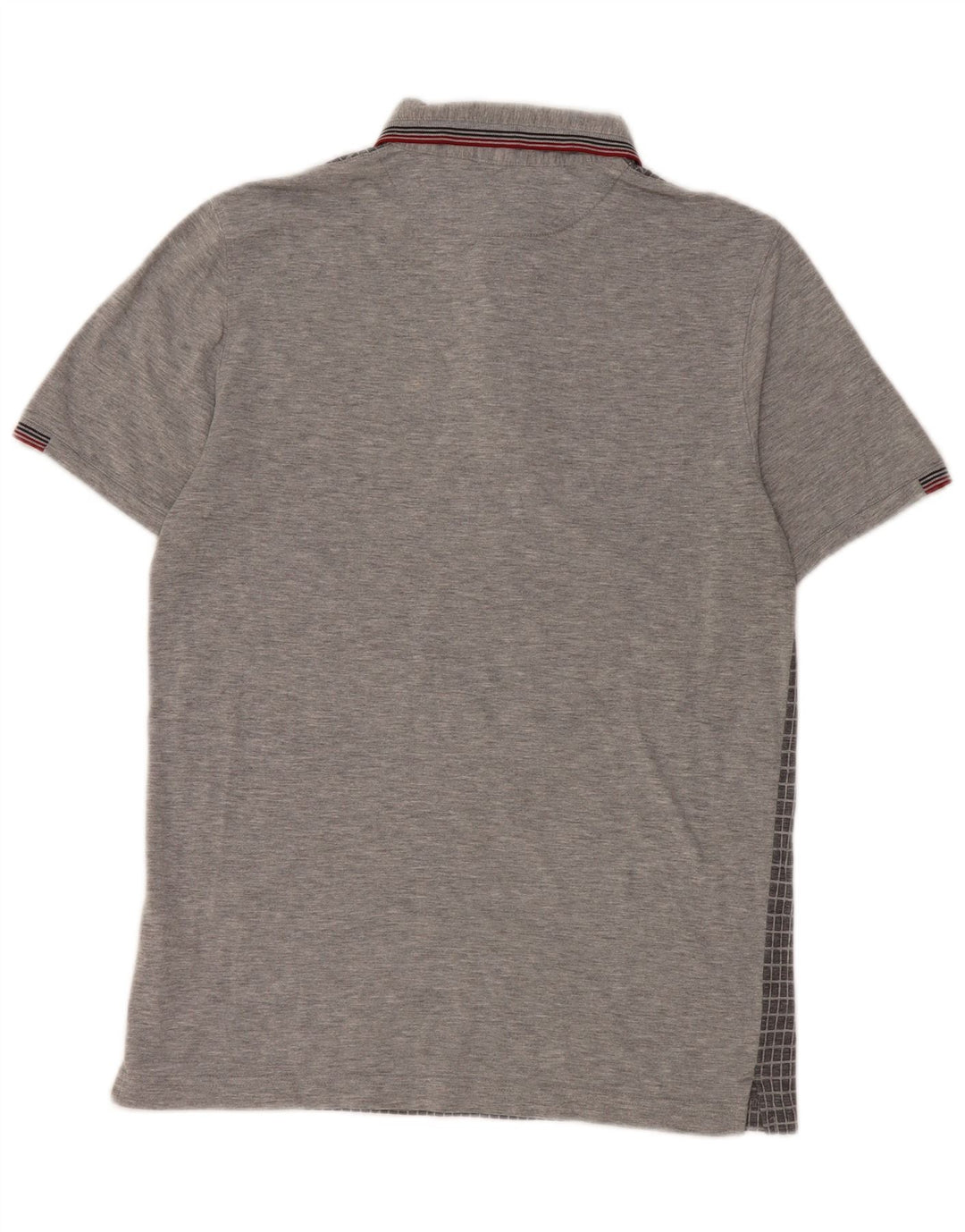 Camisa polo masculina Ted Baker tamanho 3 poliéster guingão cinza médio