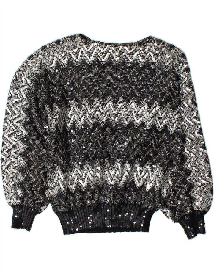 C&A Womens Boat Neck Jumper Sweater EU 48 2XL Silver Chevron Acrylic Vintage C&A and Second-Hand C&A from Messina Hembry 